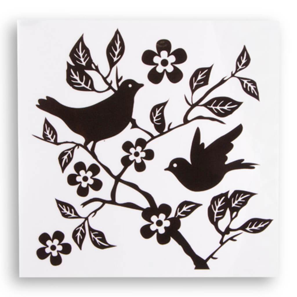 Birds Decal: Black, 6 x 6 inches 