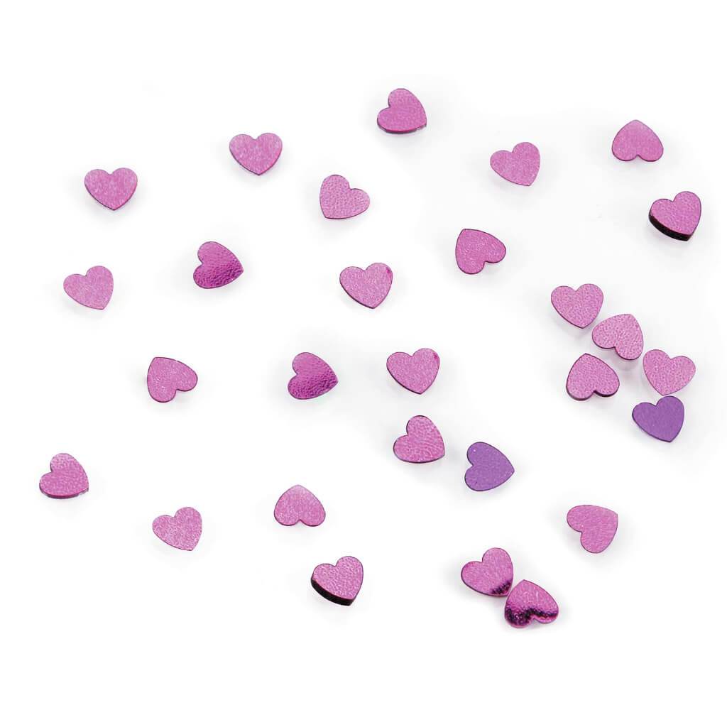 CONFETTI HEARTS 6MM 14G HOT PINK 