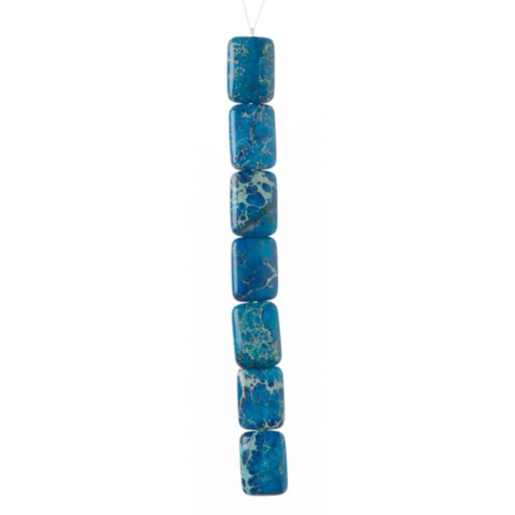 Bead Strand Imperial Jasper Rectangle Blue 18 x 25mm 