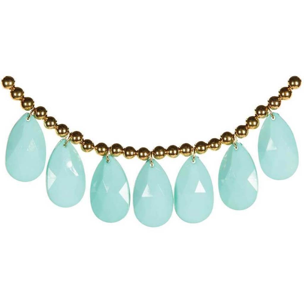 ACRYLIC BEADS TEARDROP MINT 21X37MM 