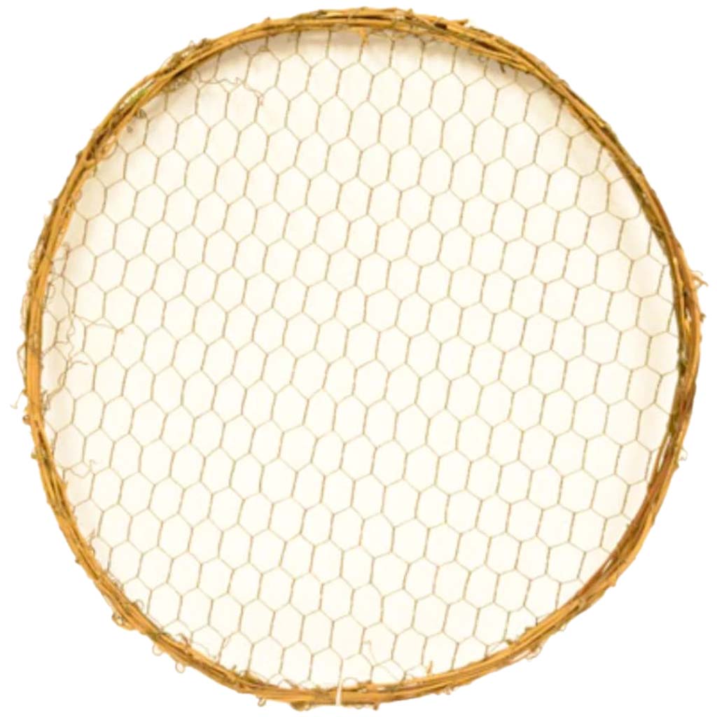 Circle Grapevine Frame with Chicken Wire, 14 inches 