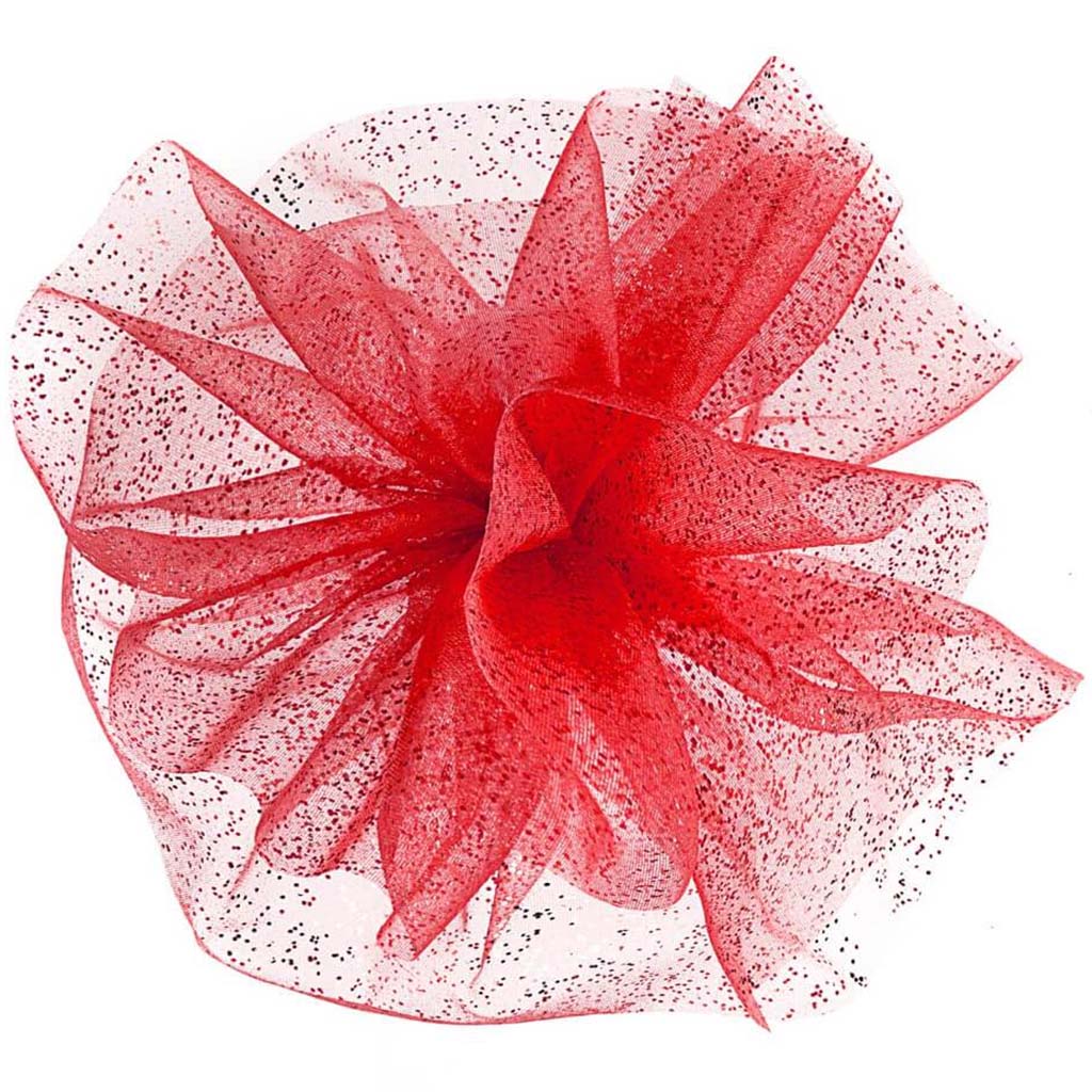 GLITTER ORGANZA RED 6INX10YD 