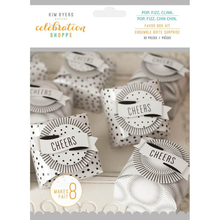 FAVOR BOX KIT POP, FIZZ, CLINK 8PK 