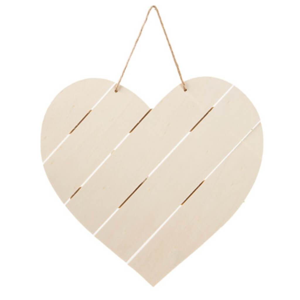 Unfinished 11-in Wood Pallet Heart Sign with Jute Hanger 