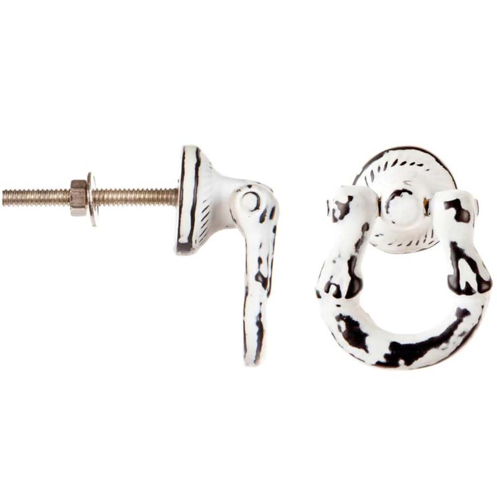 KNOB METAL WHT PULL 