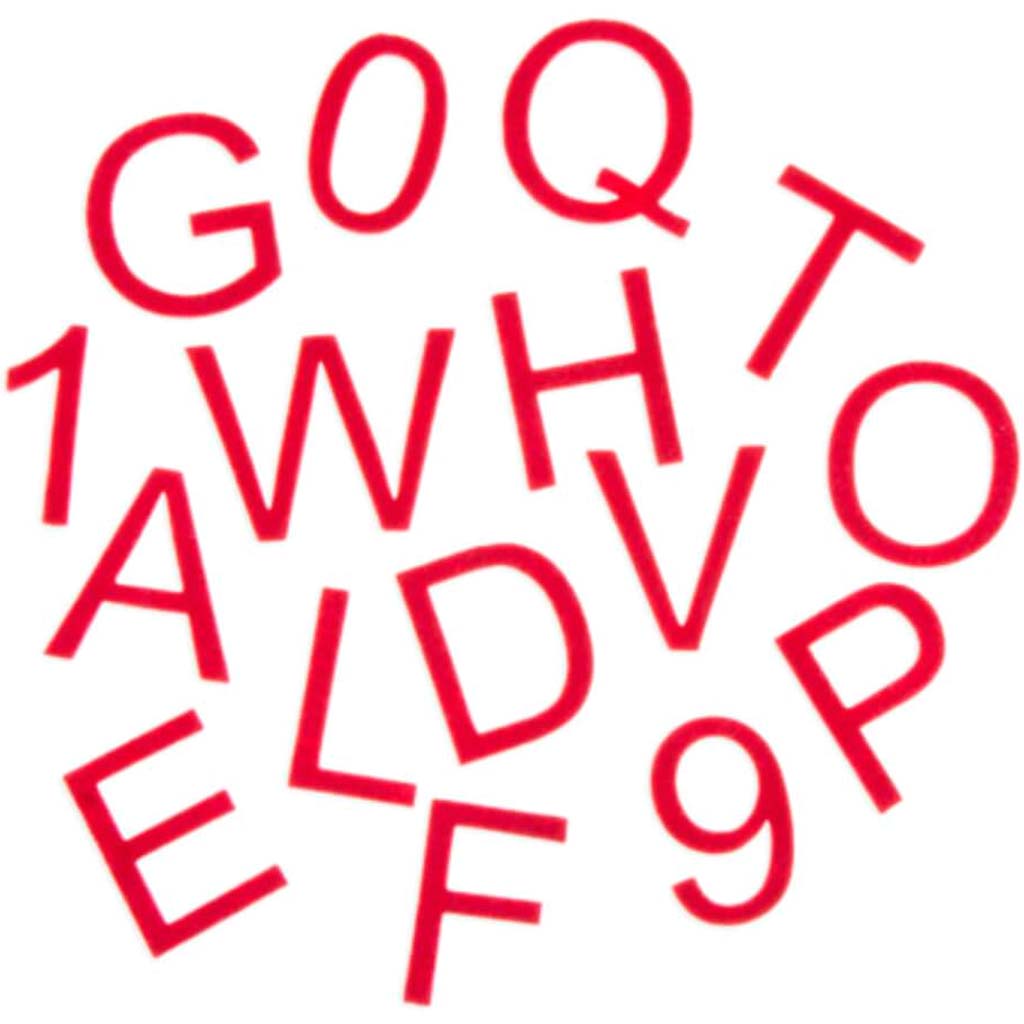 Felt Alphabet Letter Stickers Red 2 inches 79 assorted size 