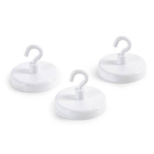 White Magnetic Hooks 1.5 x 1.25 inches 3 assorted size
