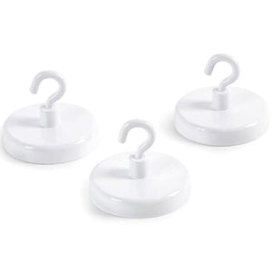 White Magnetic Hooks 1.5 x 1.25 inches 3 assorted size 