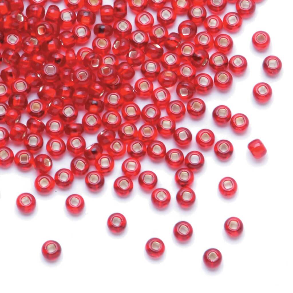 SEED BEAD SLVRLND RUBY 6.0 24G 