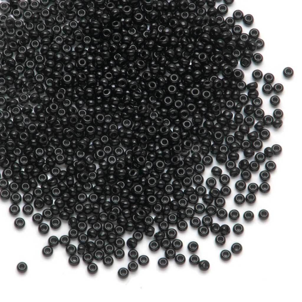 Seed Beads Opaque Black 8/0