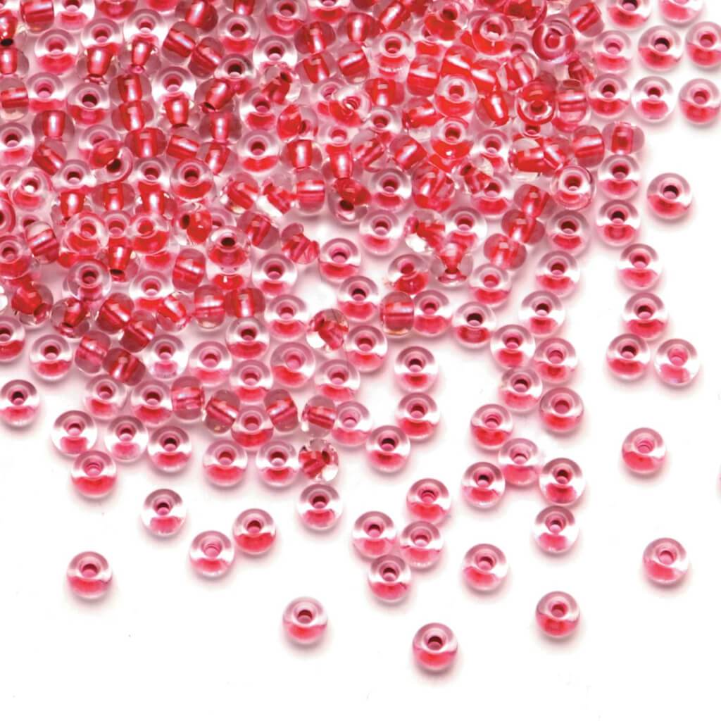 SEED BEAD MET.PINK LINE CRYSTL 24G 