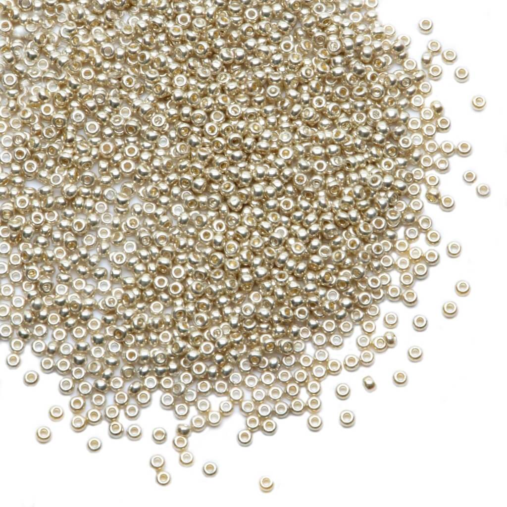 SEED BEAD PLATINUM SILVER 24G 