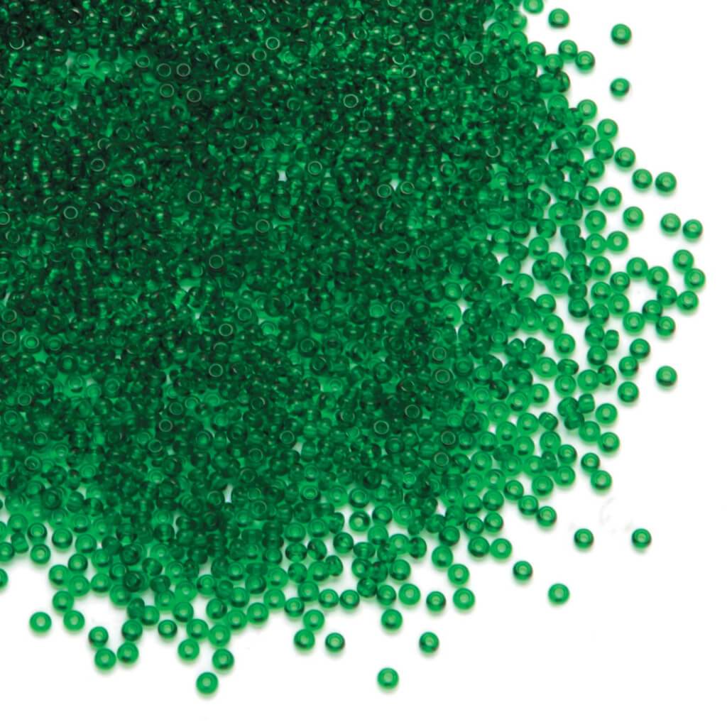 SEED BEAD TRNSPRNT GREEN 10/0 24G 