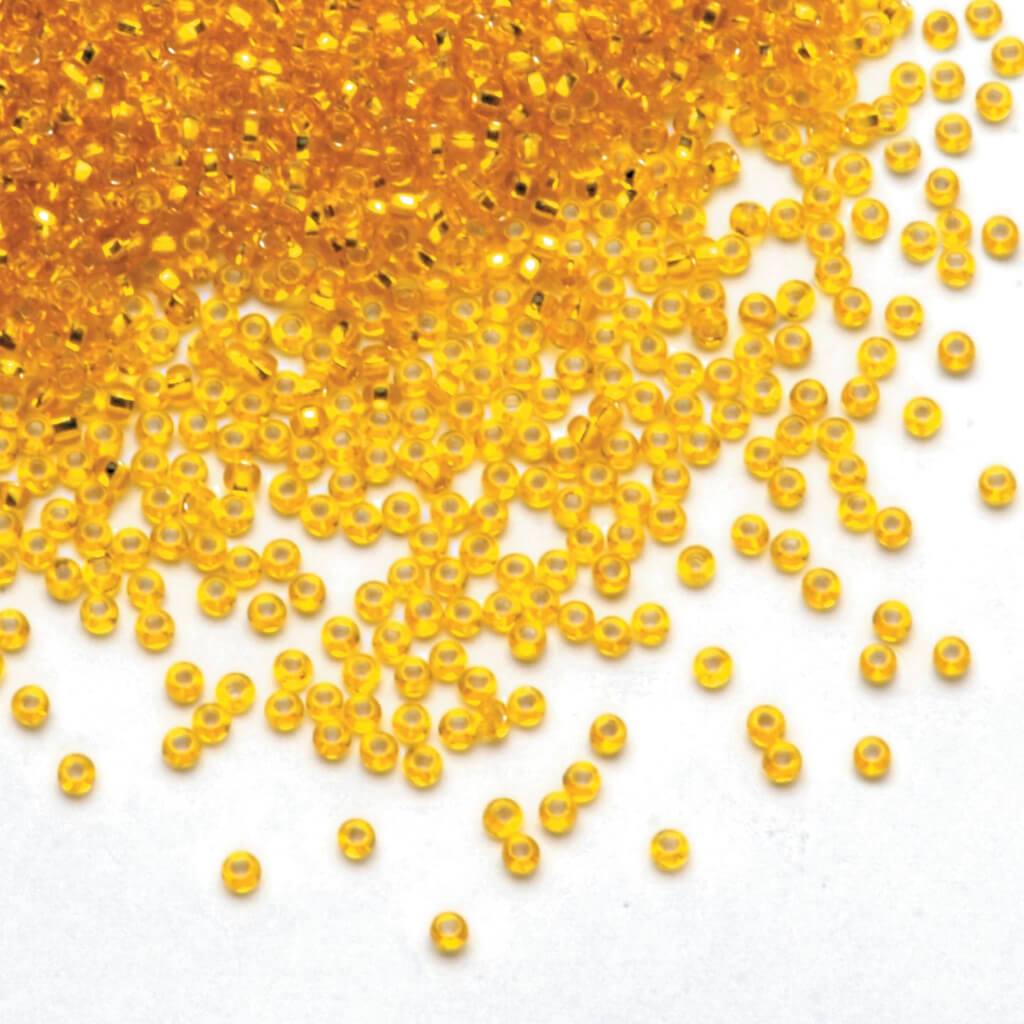 SEED BEAD SLVR LN YELLOW 10/0 24G 
