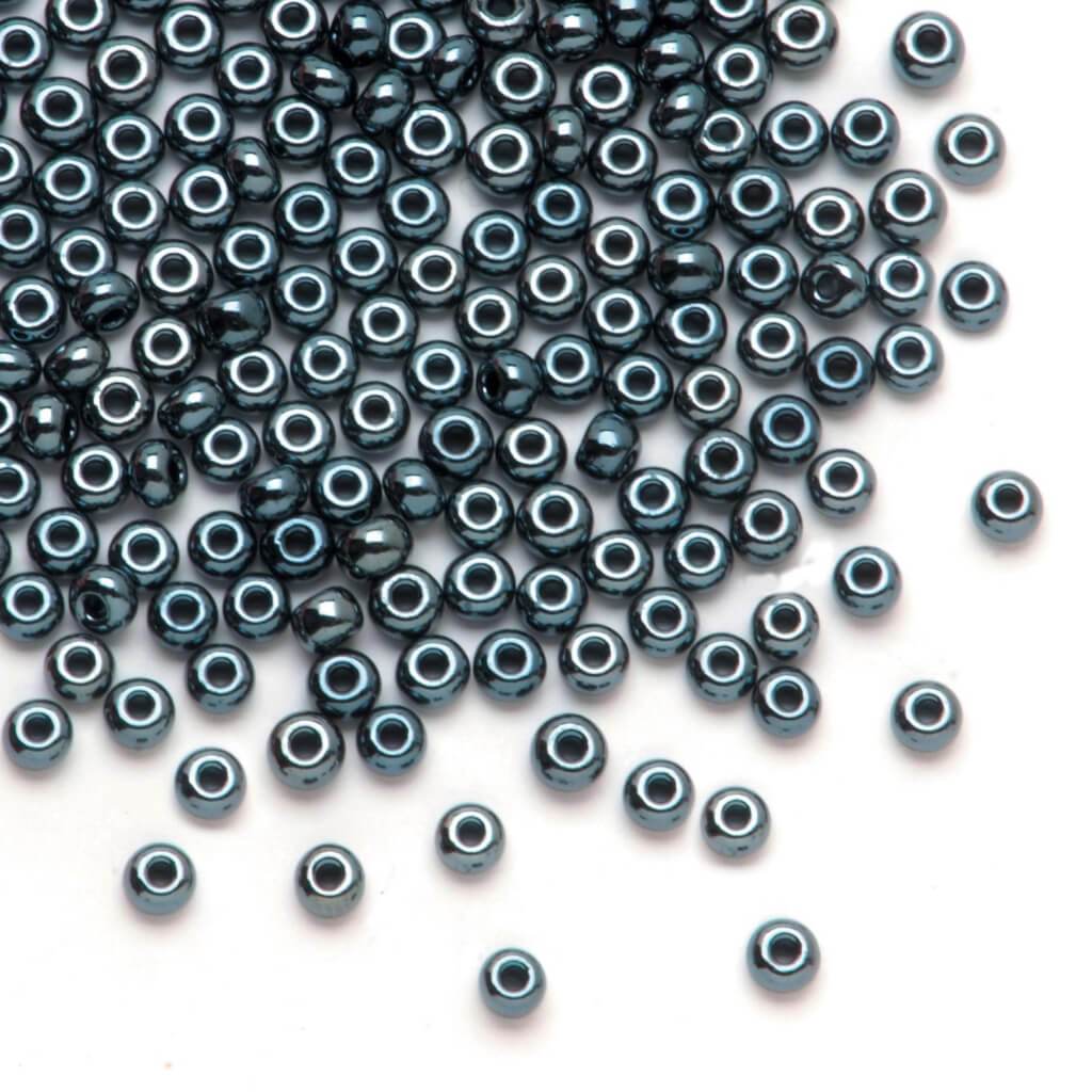 SEED BEAD HEMATITE 4/0 24G 