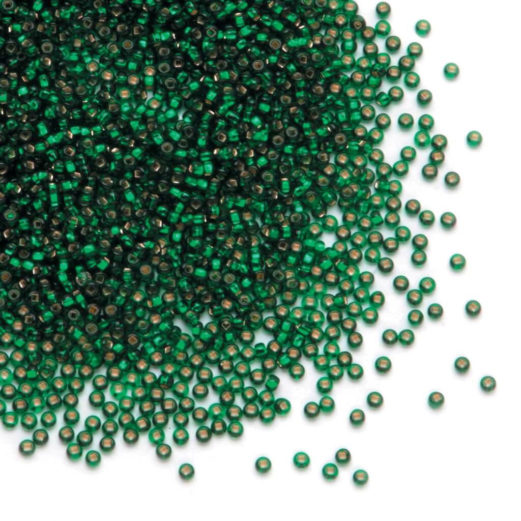 Seed Beads Silver-Lined Kelly Green 10/0