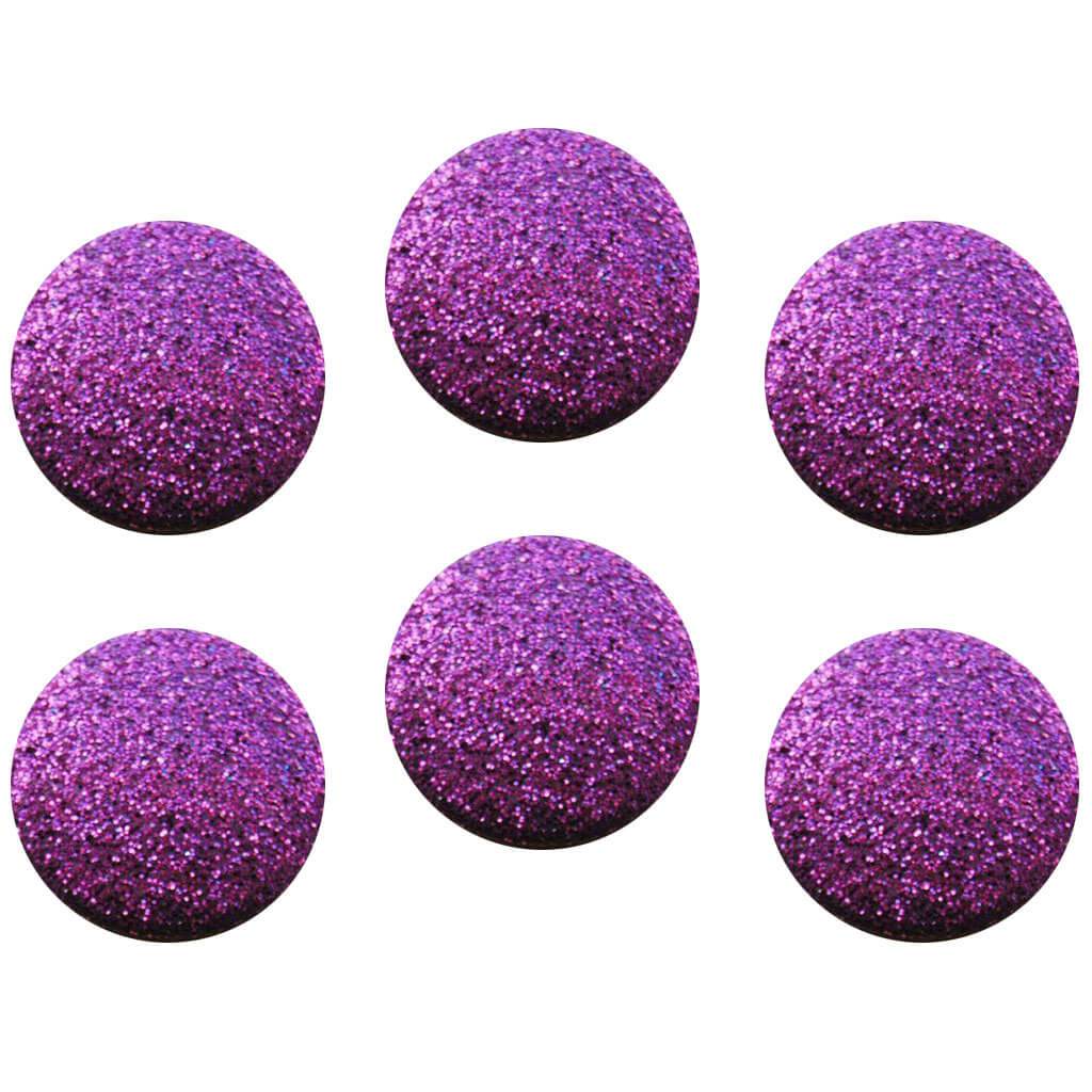 Button Big Glitter Dot Purple