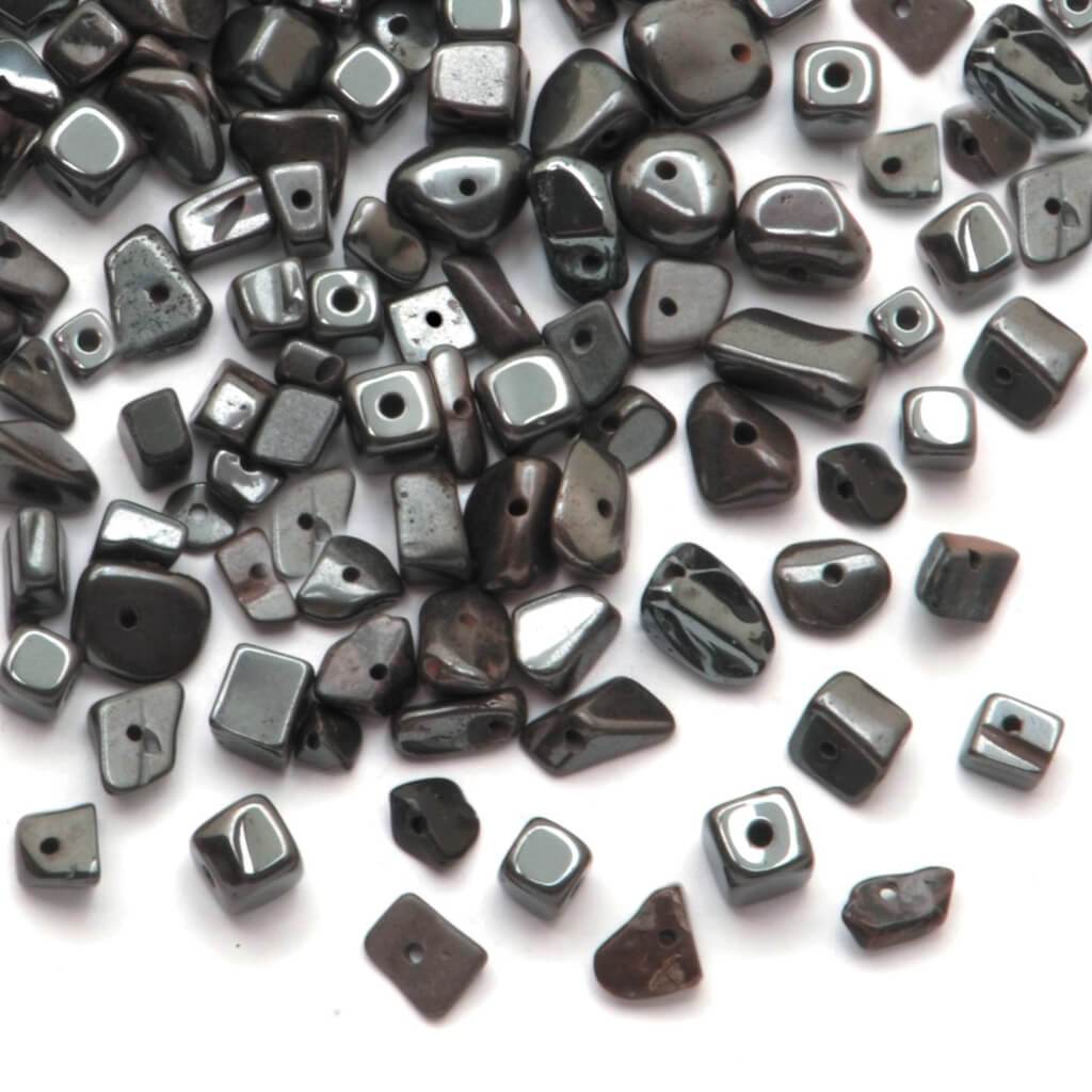 SEED BEAD CHIPS HEMATITE 24G 