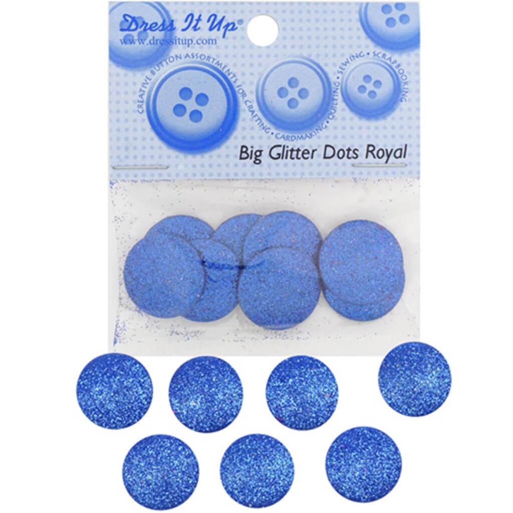 Button Big Glitter Dots Royal