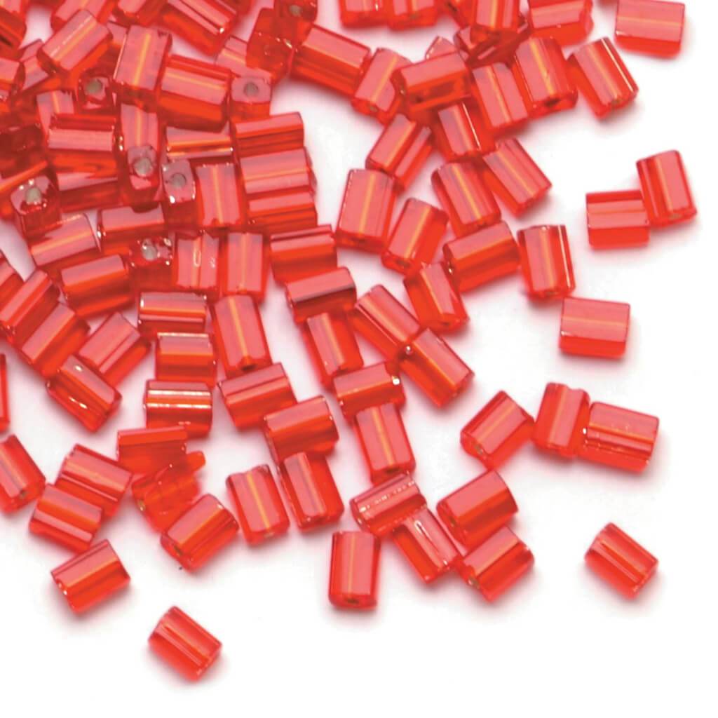 SEED BEAD SLVR LN RUBY 24G 