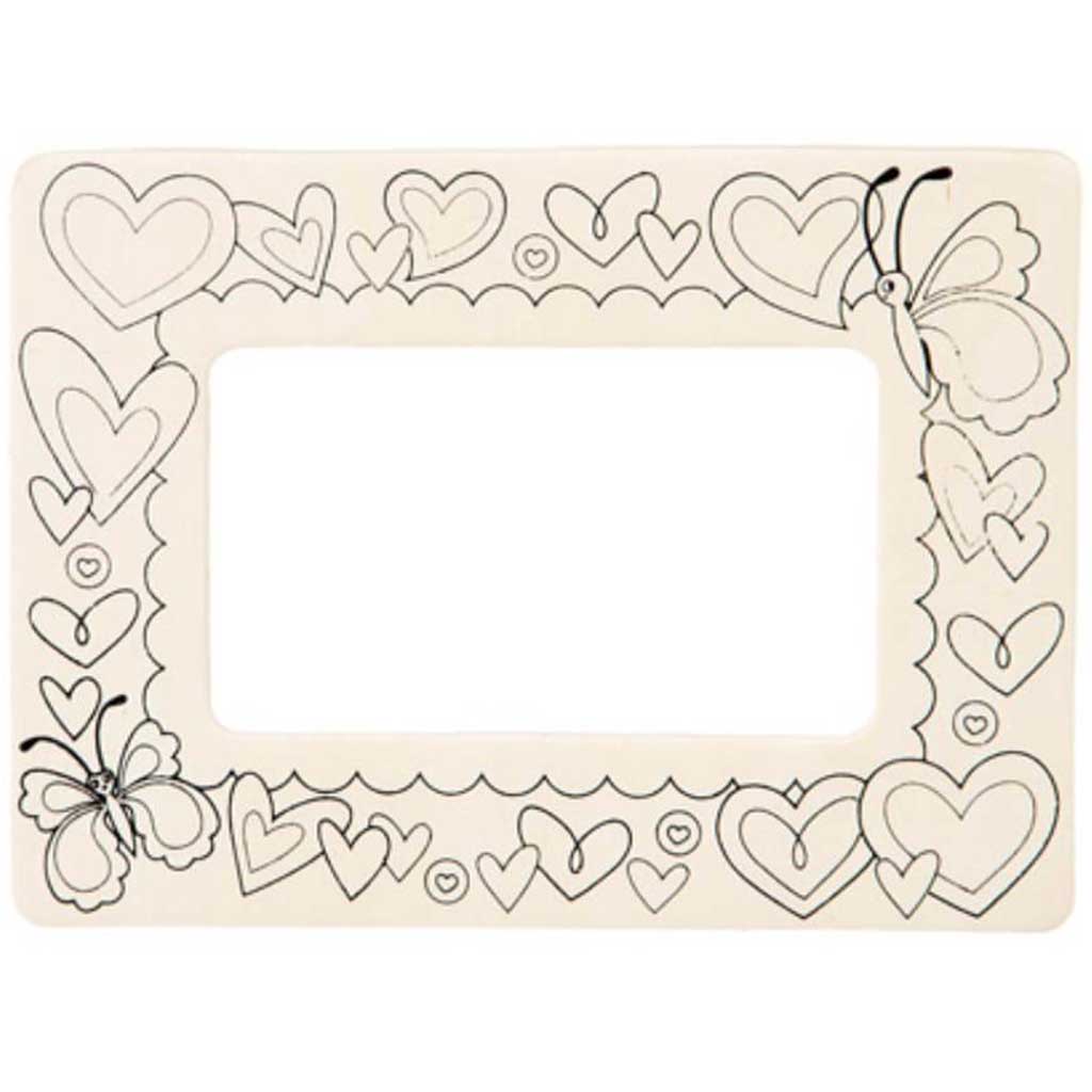 Color-in Picture Frame Unfinished Wood Hearts 7.5 x 55in 