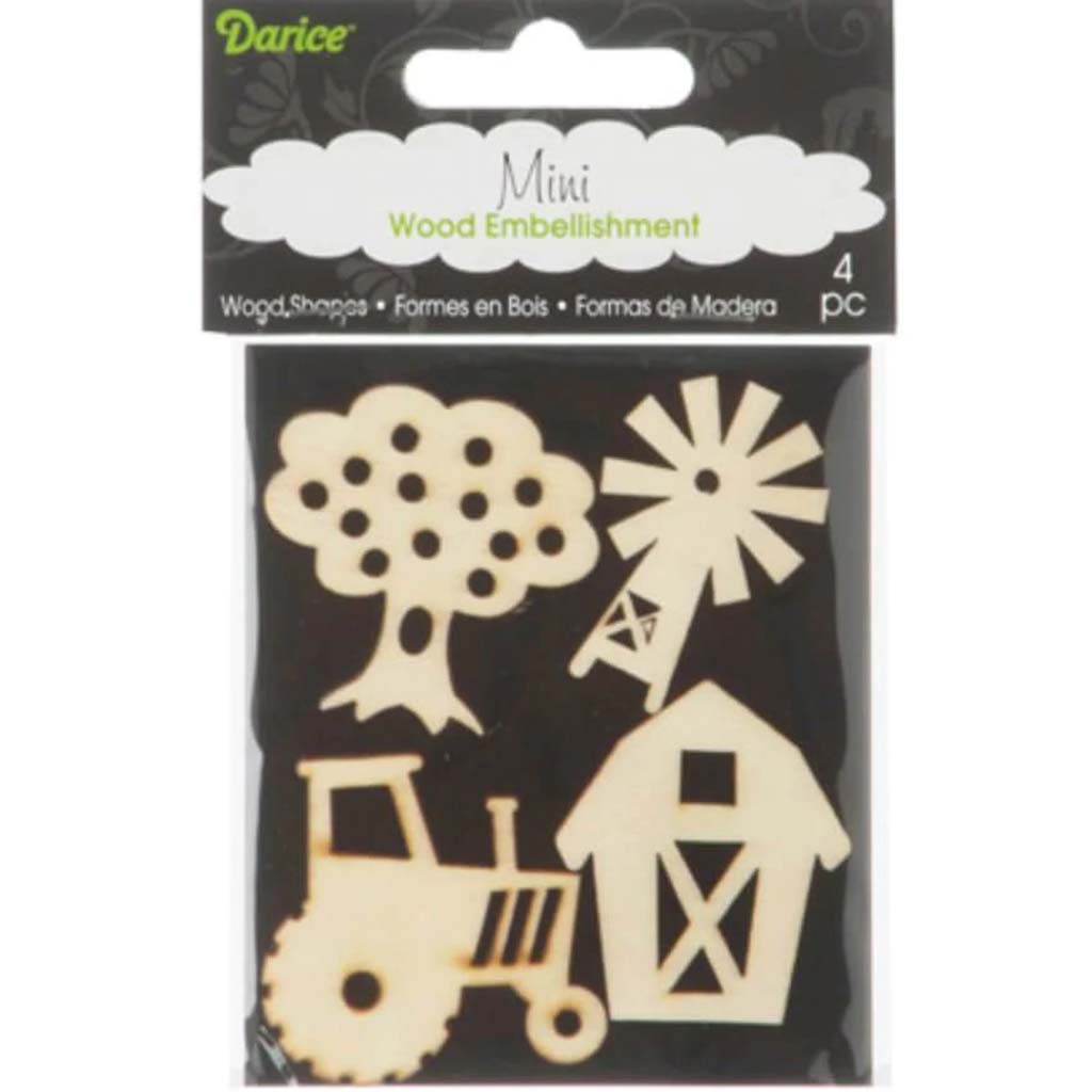 WOOD LASER MINI PK BARN 4PC 