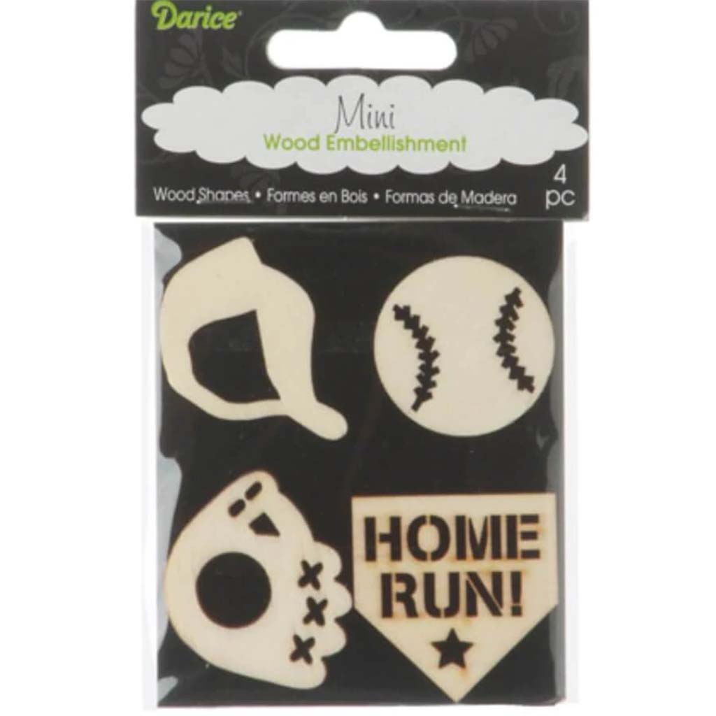 WOOD LASER MINIPK BASEBALL 4PC 