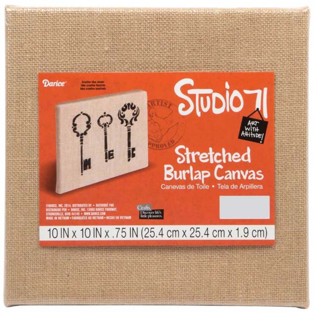 BURLAP STRETCHED CANVAS 10X10 