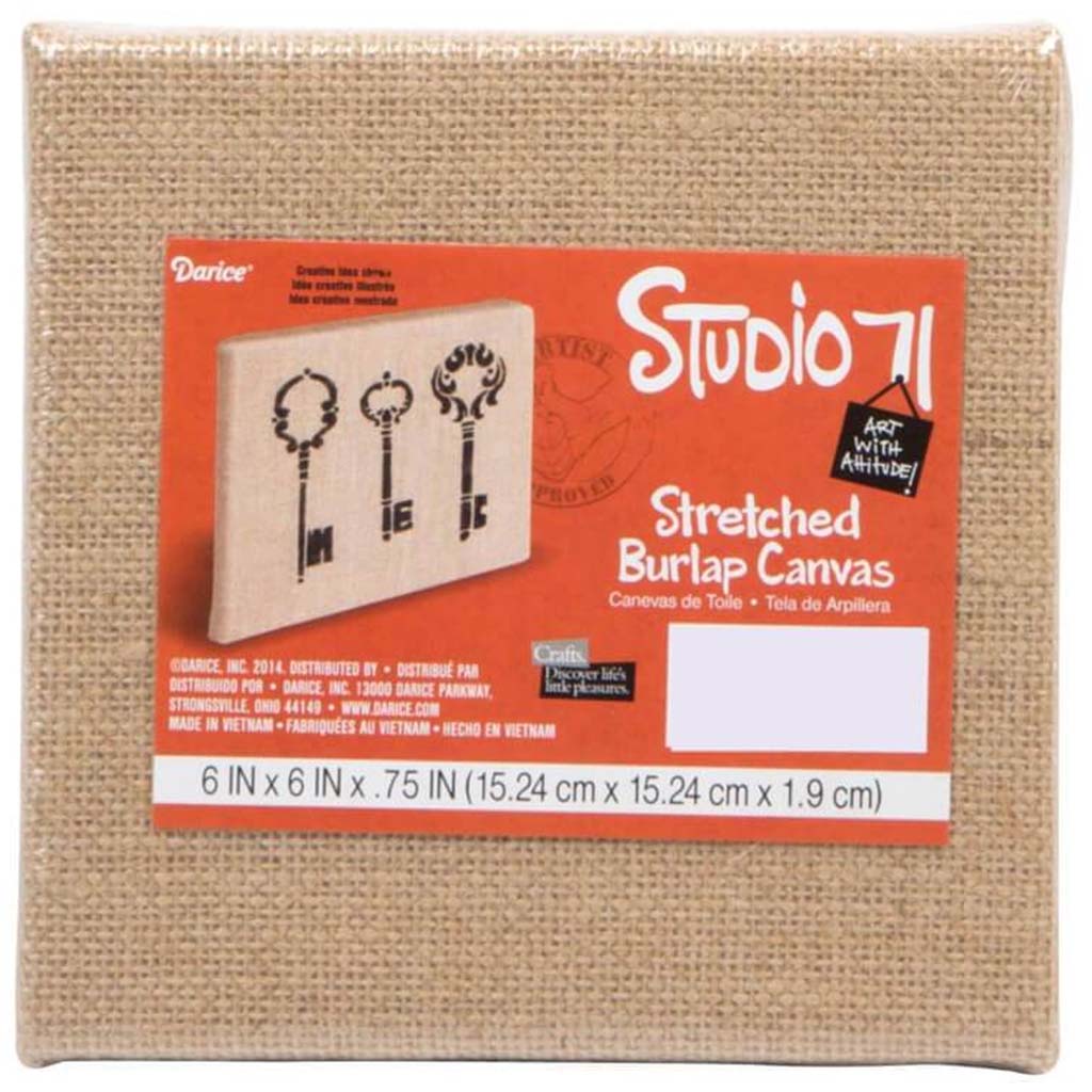 BURLAP STRETCHED CANVAS 6X6 