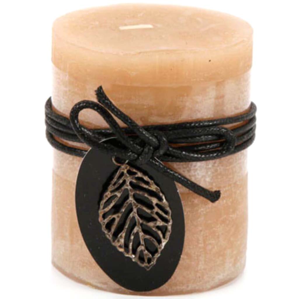 CANDLE PILLAR UNSCENTED ICED BEIGE 3X4IN 