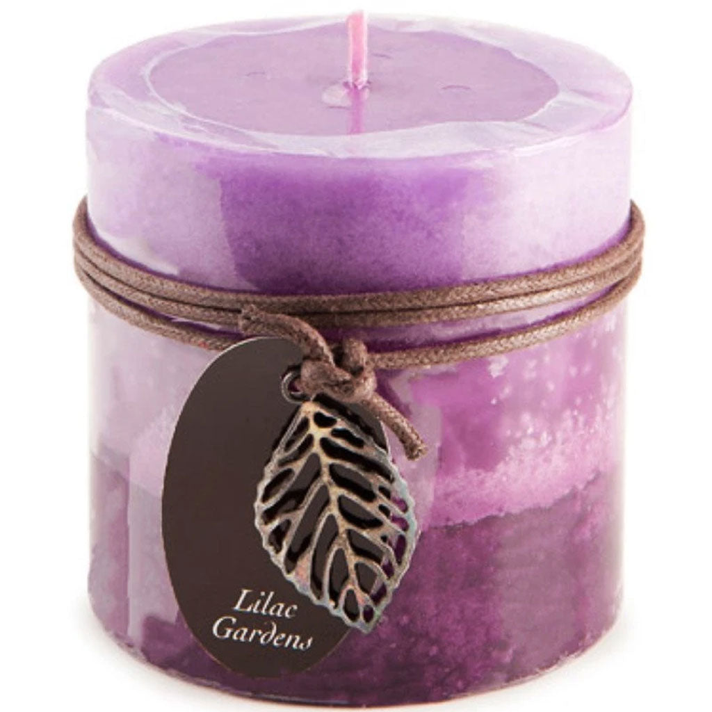 Dynamic Collections?® Layered Candles Lilac Gardens 4-inch Wide Pillar 