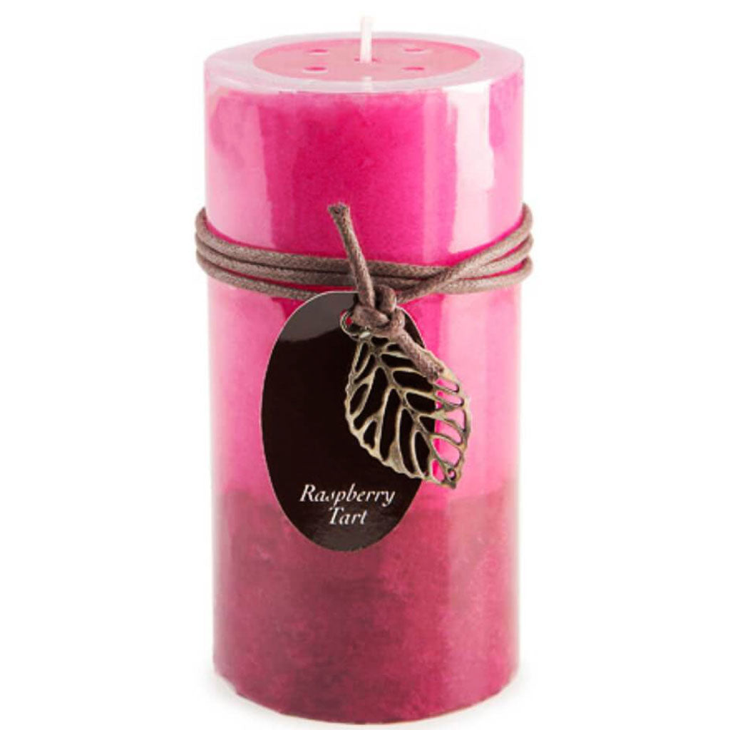 Dynamic Collections Layered Candles Raspberry Tart 6-inch Pillar 