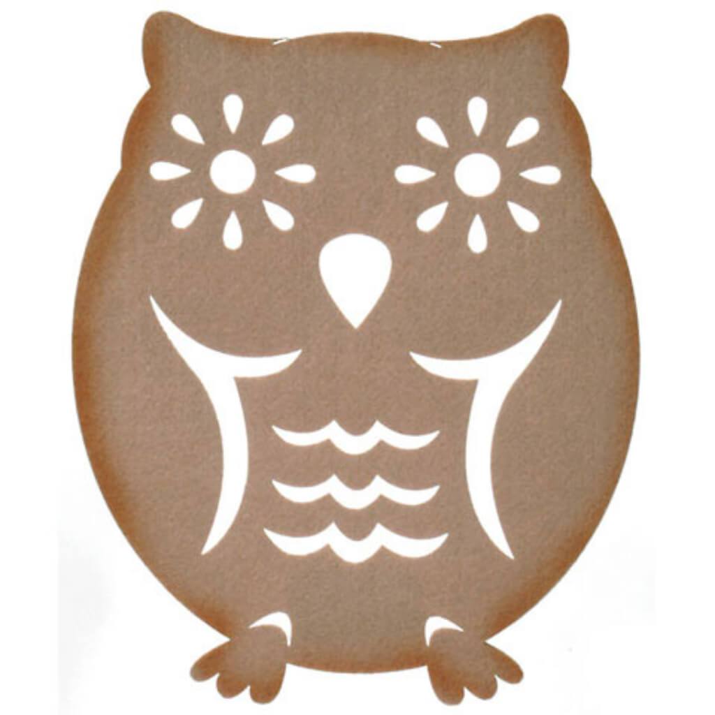 FELT LARGE BASE DIECUT OWL TAN 