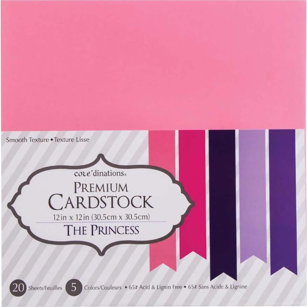 CARDSTOCK VALUE PACK SMOOTH PRINCESS 20PK 12X12 