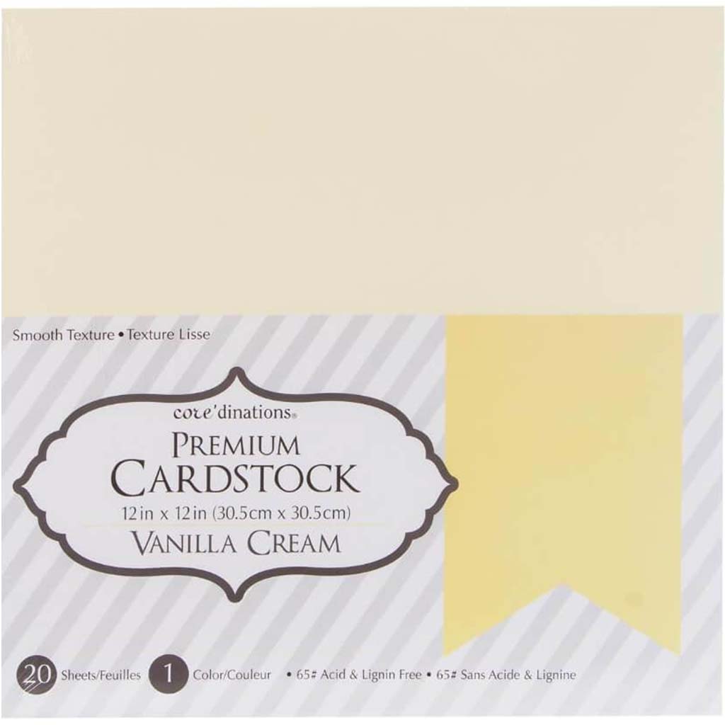 CARDSTOCK VALUE PACK SMOOTH VANILLA CREAM 20PK 12X12 