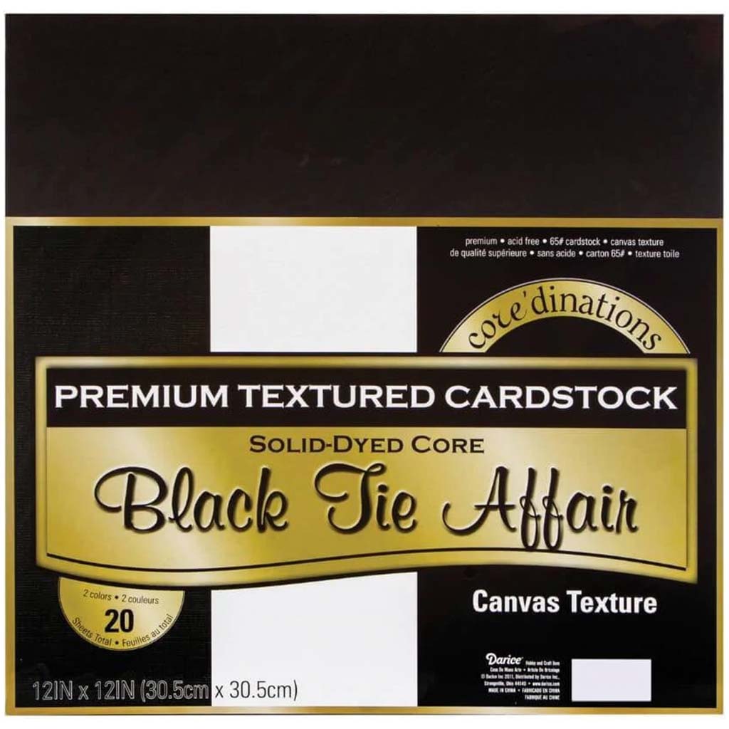 CARDSTOCK VALUE PACK TEXTURE BLACK TIE AFFAIR 20PK 12X12 