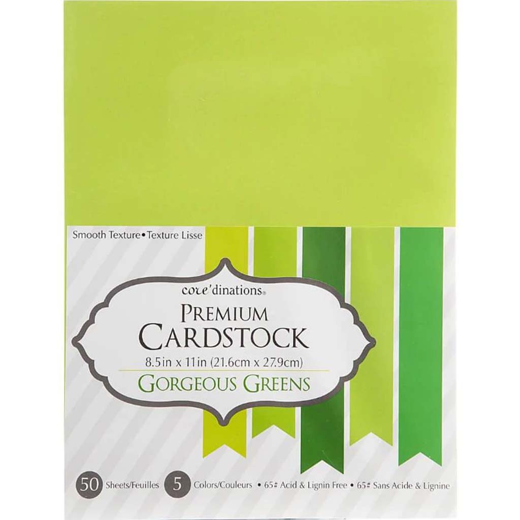 CARDSTOCK VALUE PACK SMOOTH GORGEOUS GREENS 50PK 8.5X11 