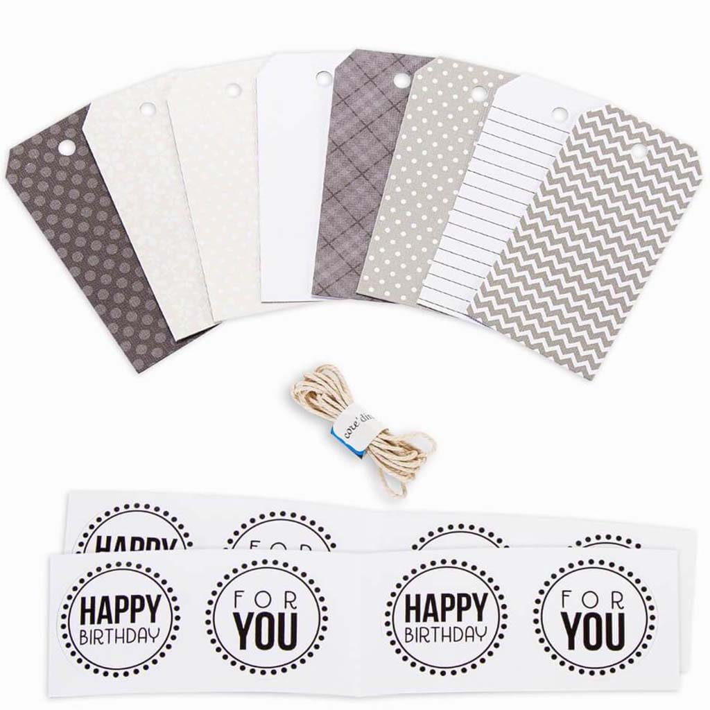 PAPER GIFT TAGS KIT NEUTRAL PATTERNS THEME 