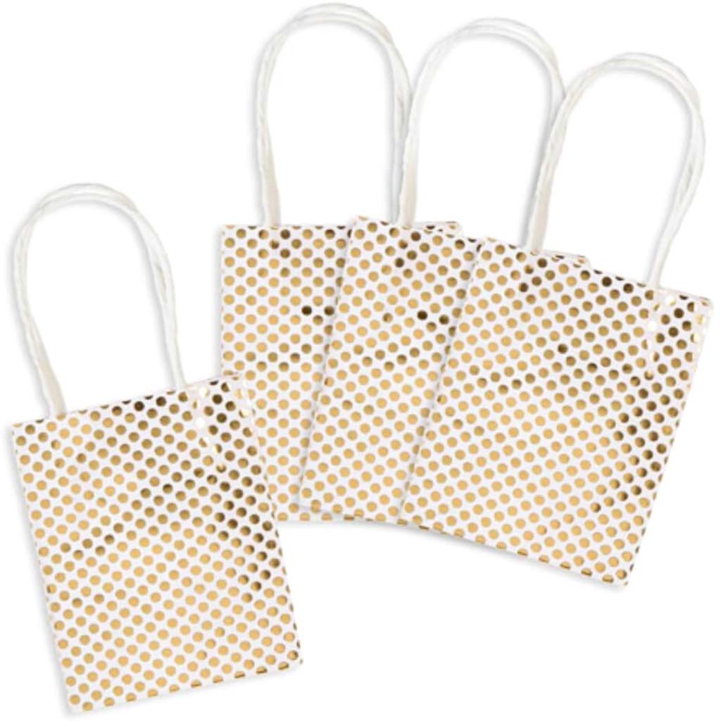 Gold Foil Dot Patterns Mini Gift Bags 4pcs 