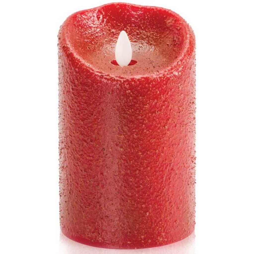 FLAMELESS CANDLE RIO RED COUNTRY PILLAR 5IN 