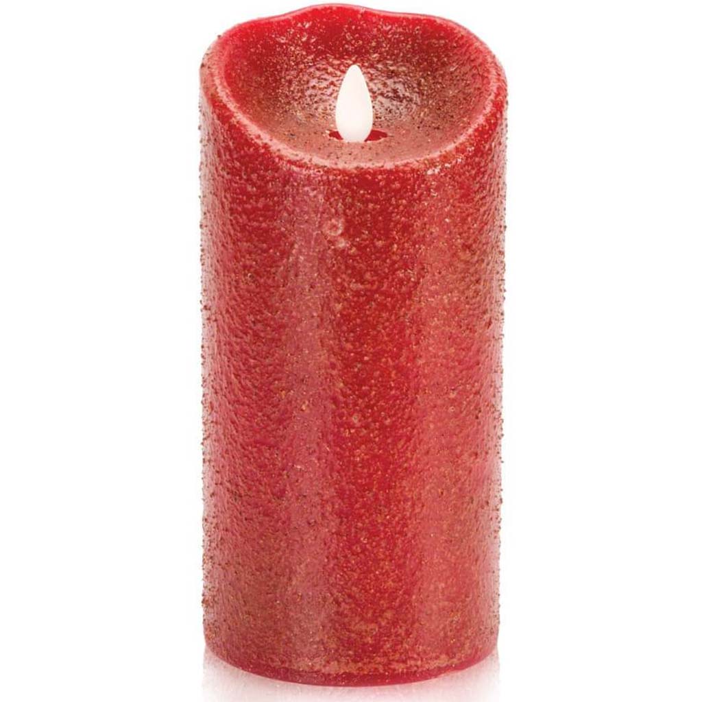 FLAMELESS CANDLE RIO RED COUNTRY PILLAR 7IN 