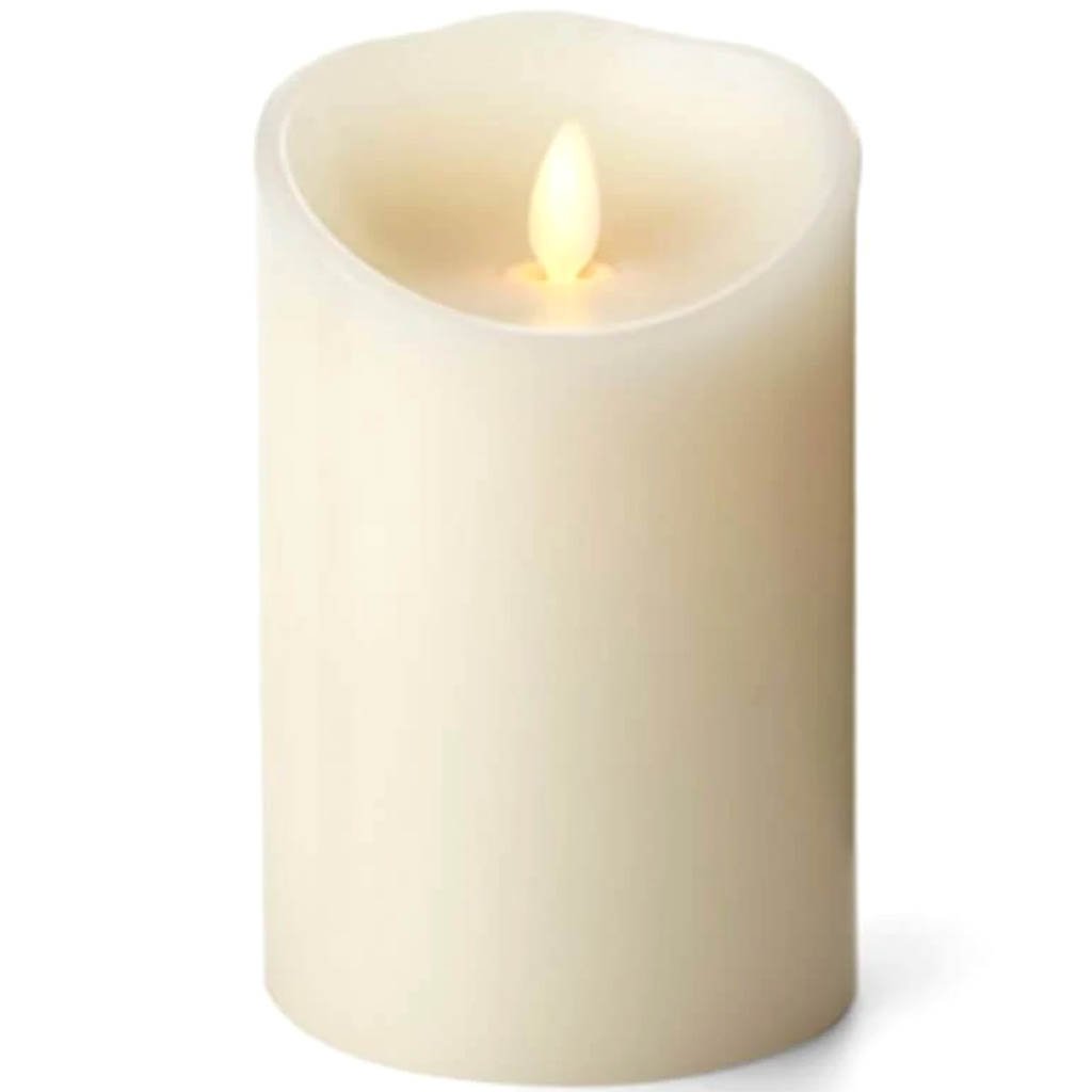 Luminara Flameless Candle Vanilla Scented Ivory Wax Pillar 5 inches 