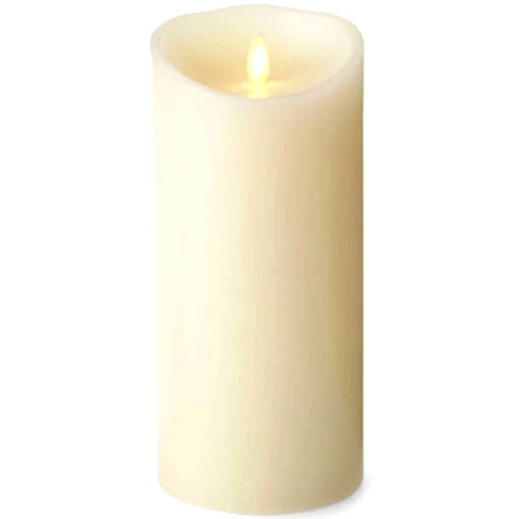 Luminara Flameless Candle Vanilla Scented Ivory Wax Pillar 9 inches 