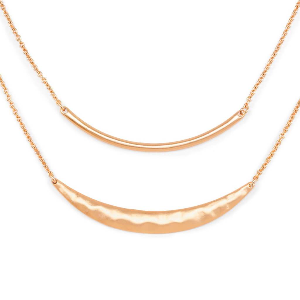 NECKLACES CRESCENTS GOLD 2PC 