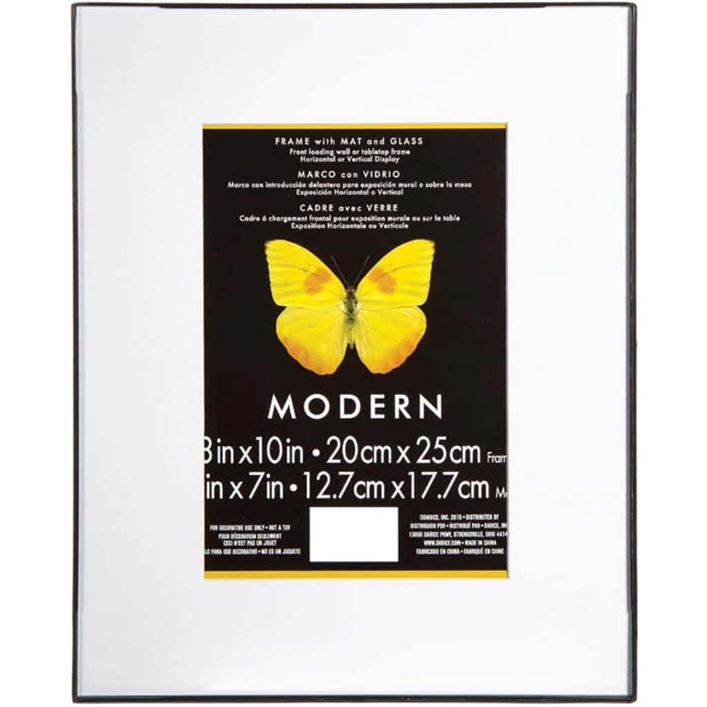 Frame with Matboard - Modern - Plastic and Glass - Black - 8 x 10 inches 