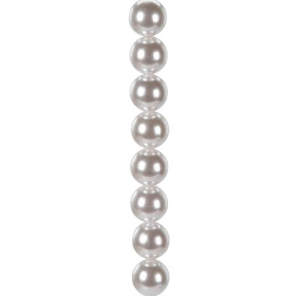 Pearl Strand Oversized White 25 mm 8 Pieces 7 Inch Strand 