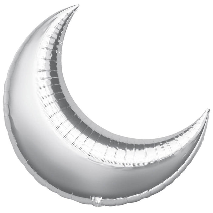 Shape Silver Crescent Ramadan Large Foil Balloons