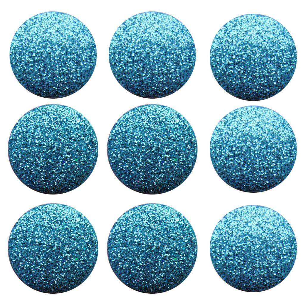 Button Big Glitter Dots Light Blue