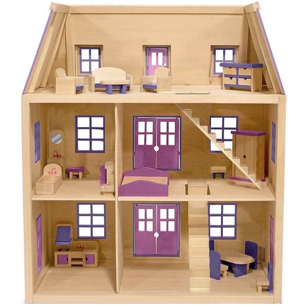 Multi-Level Wooden Dollhouse 