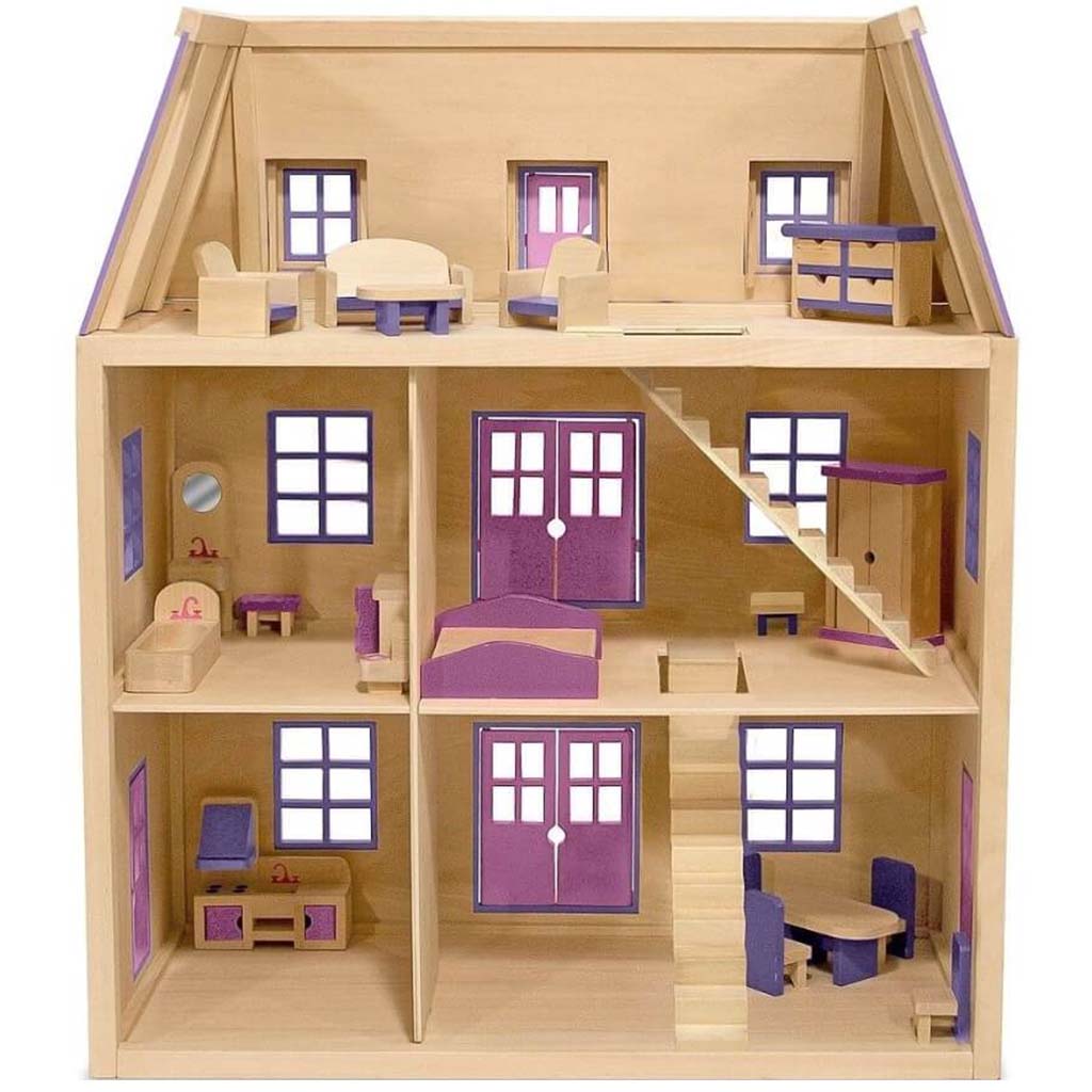 Multi-Level Wooden Dollhouse